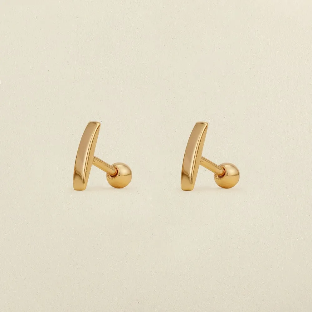 Curved Bar Stud Earrings | Final Sale