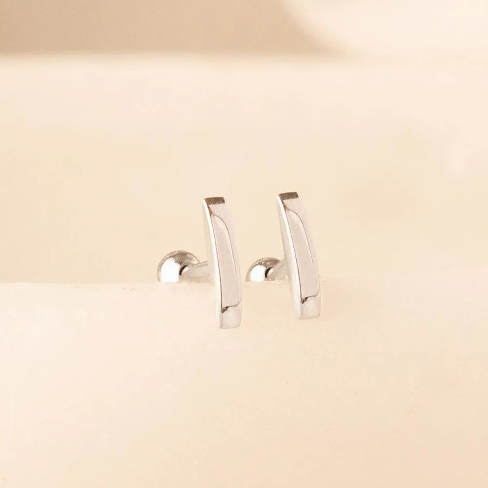 Curved Bar Stud Earrings | Final Sale