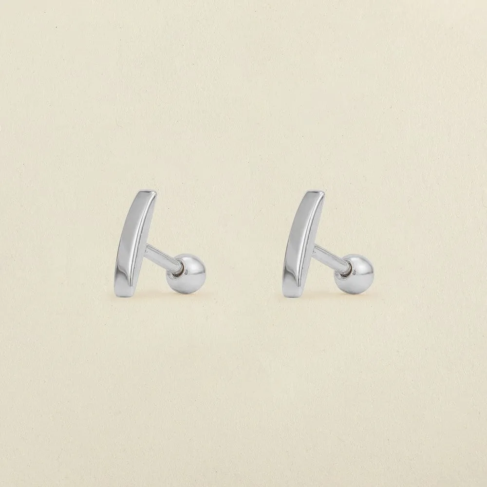 Curved Bar Stud Earrings | Final Sale