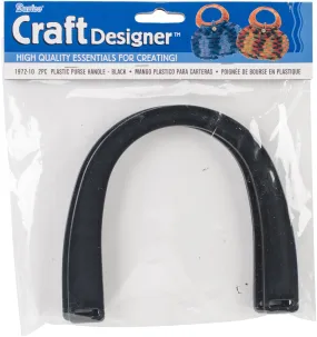 Darice Plastic Purse Handles 5-1/2" U-Shaped Black 2/Pkg