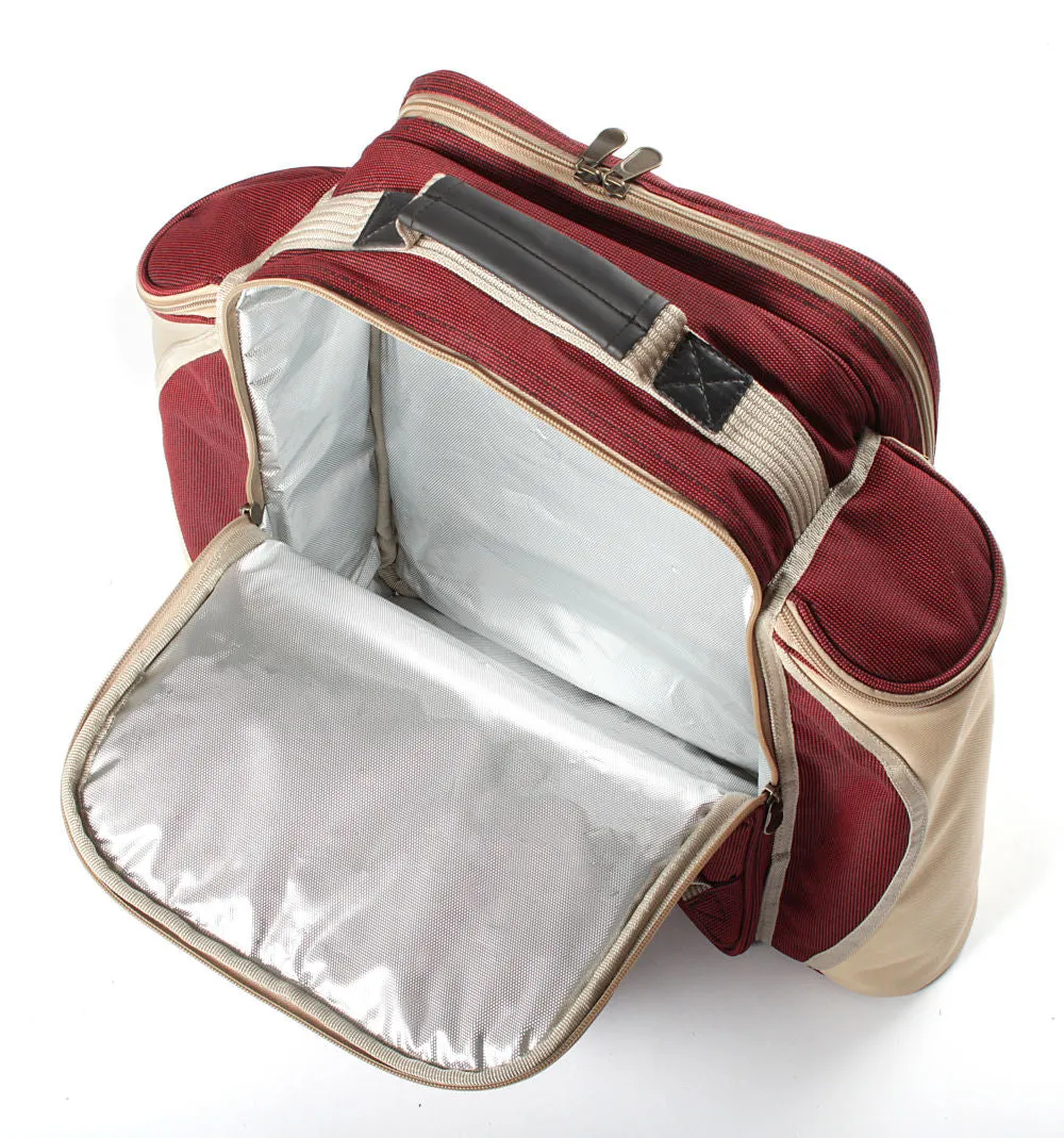 Deluxe Picnic Backpack Hamper for Four People