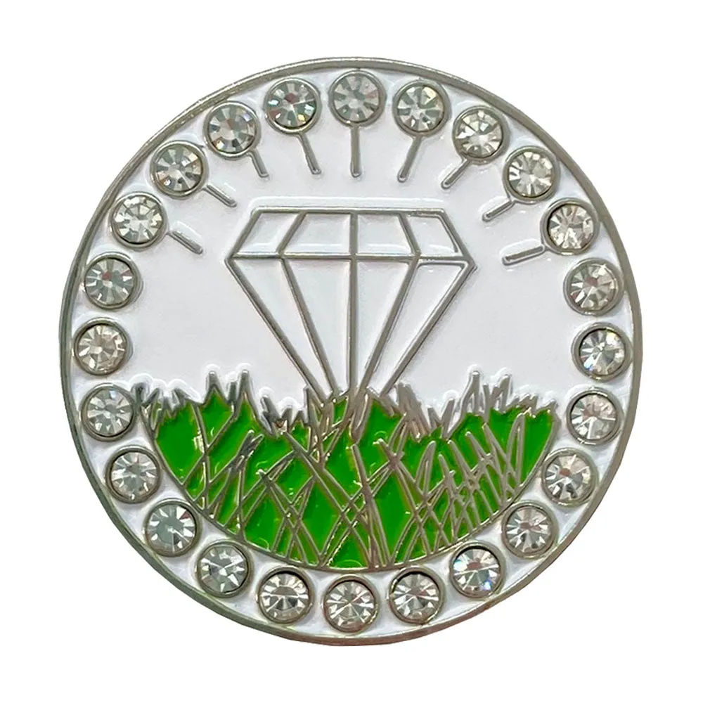 Diamond In The Rough (White) Golf Ball Marker Only