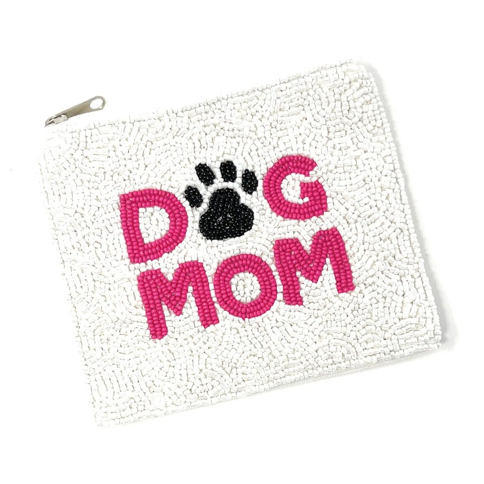 Dog Mom Beaded Pouch Purse