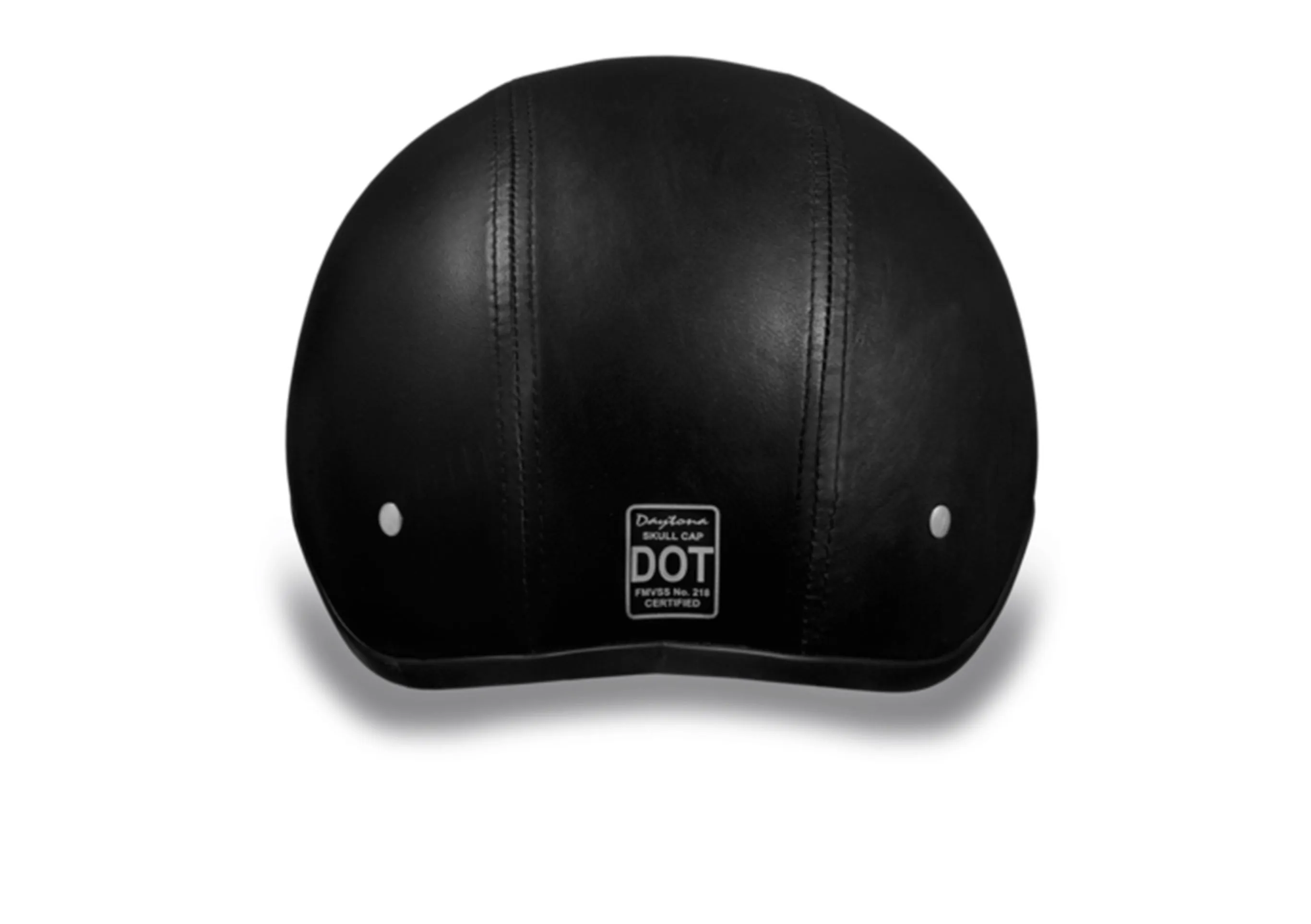 D.O.T Daytona Skull Cap Motorcycle Helmet Leather Covered