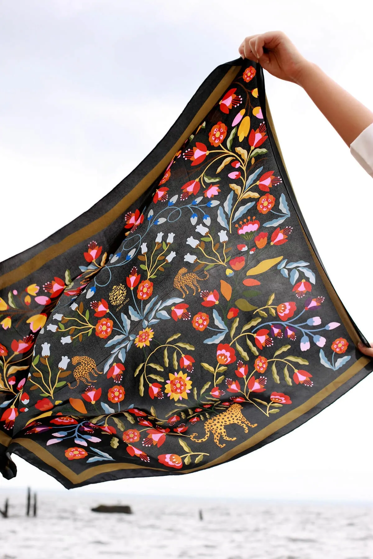 Double Sided Silk Scarf of Night Imagination