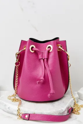 Drawn To You Hot Pink Leather Bag