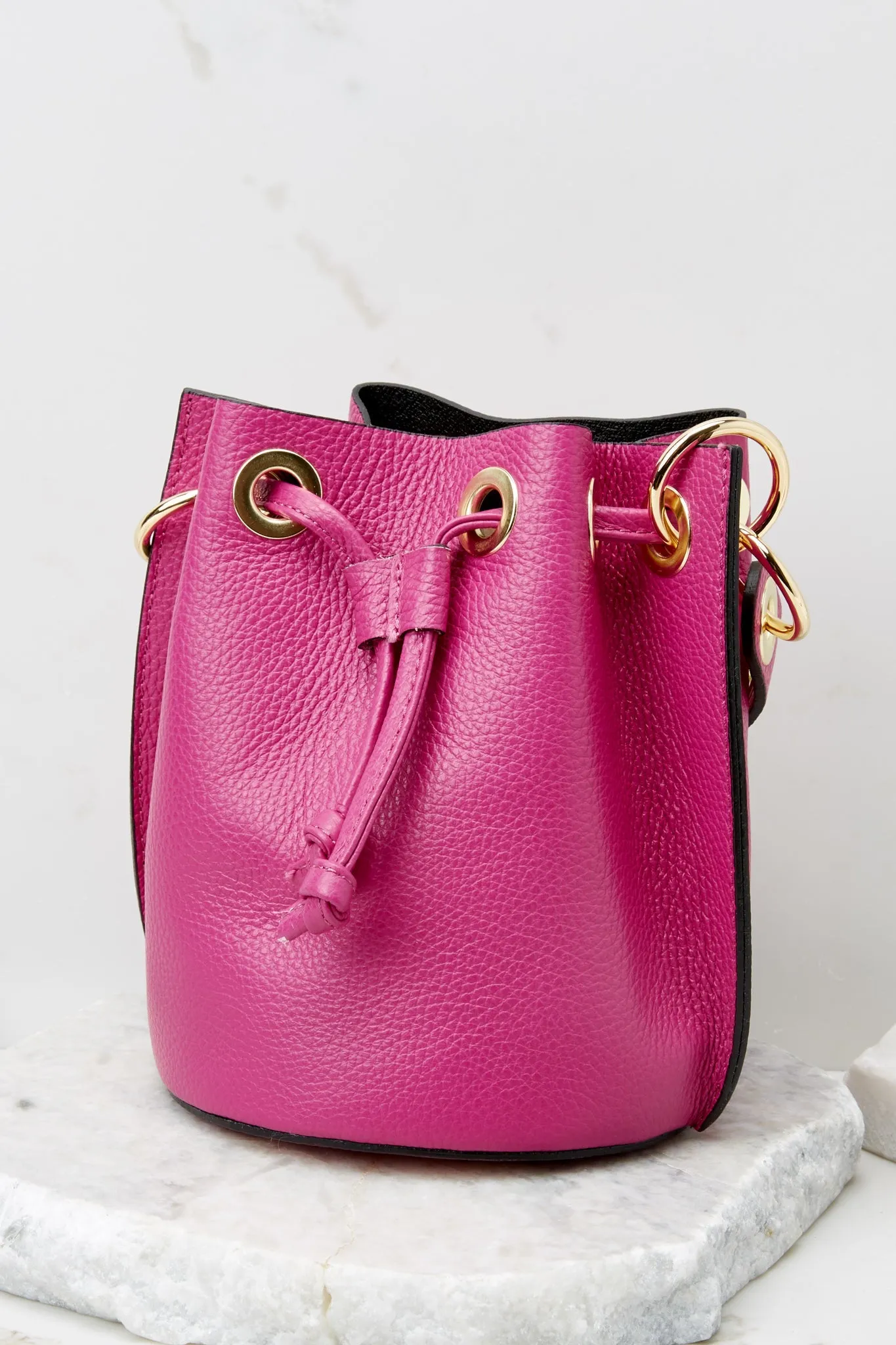 Drawn To You Hot Pink Leather Bag