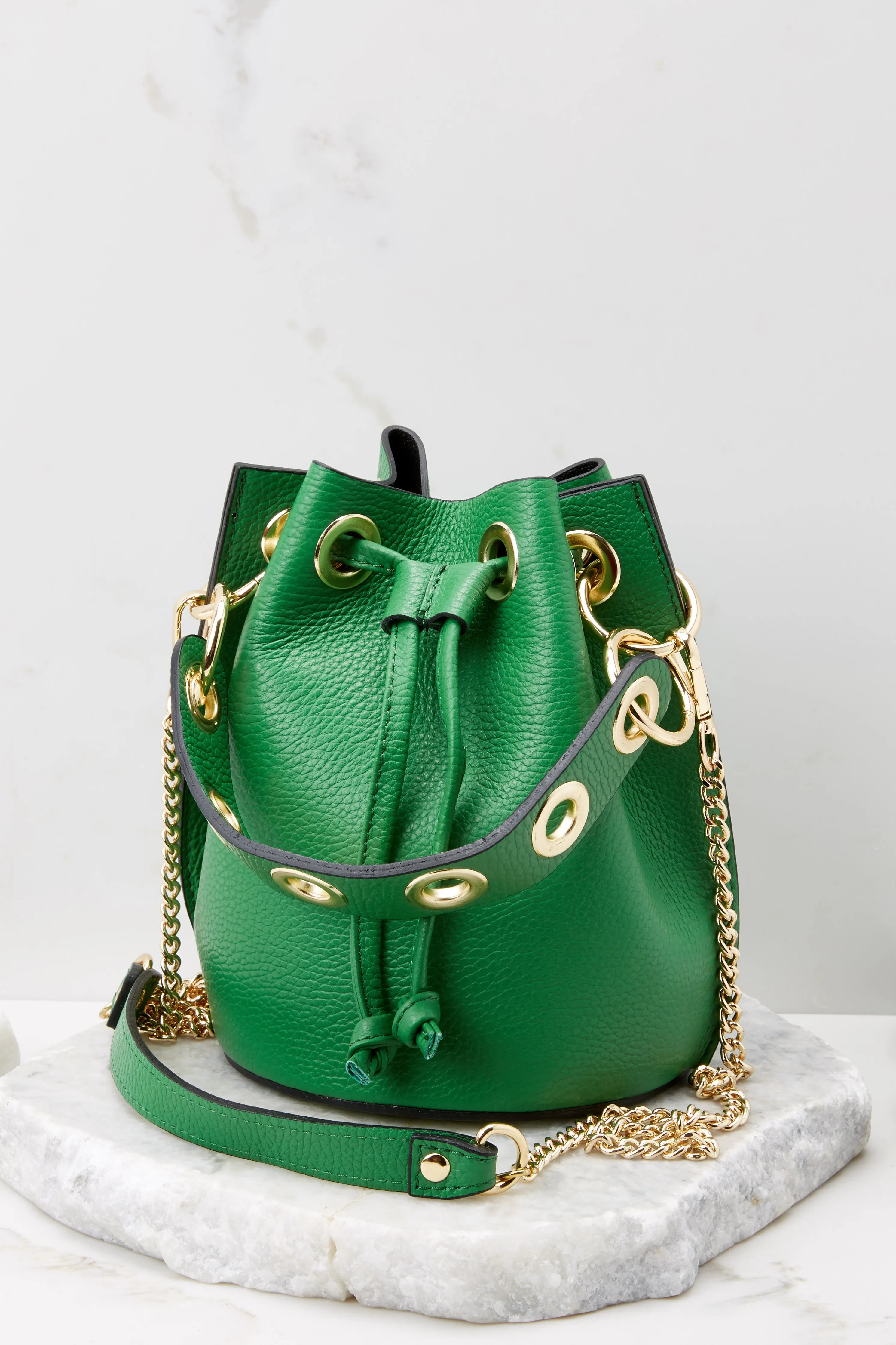 Drawn To You Kelly Green Leather Bag