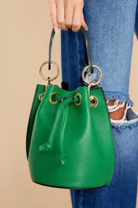 Drawn To You Kelly Green Leather Bag