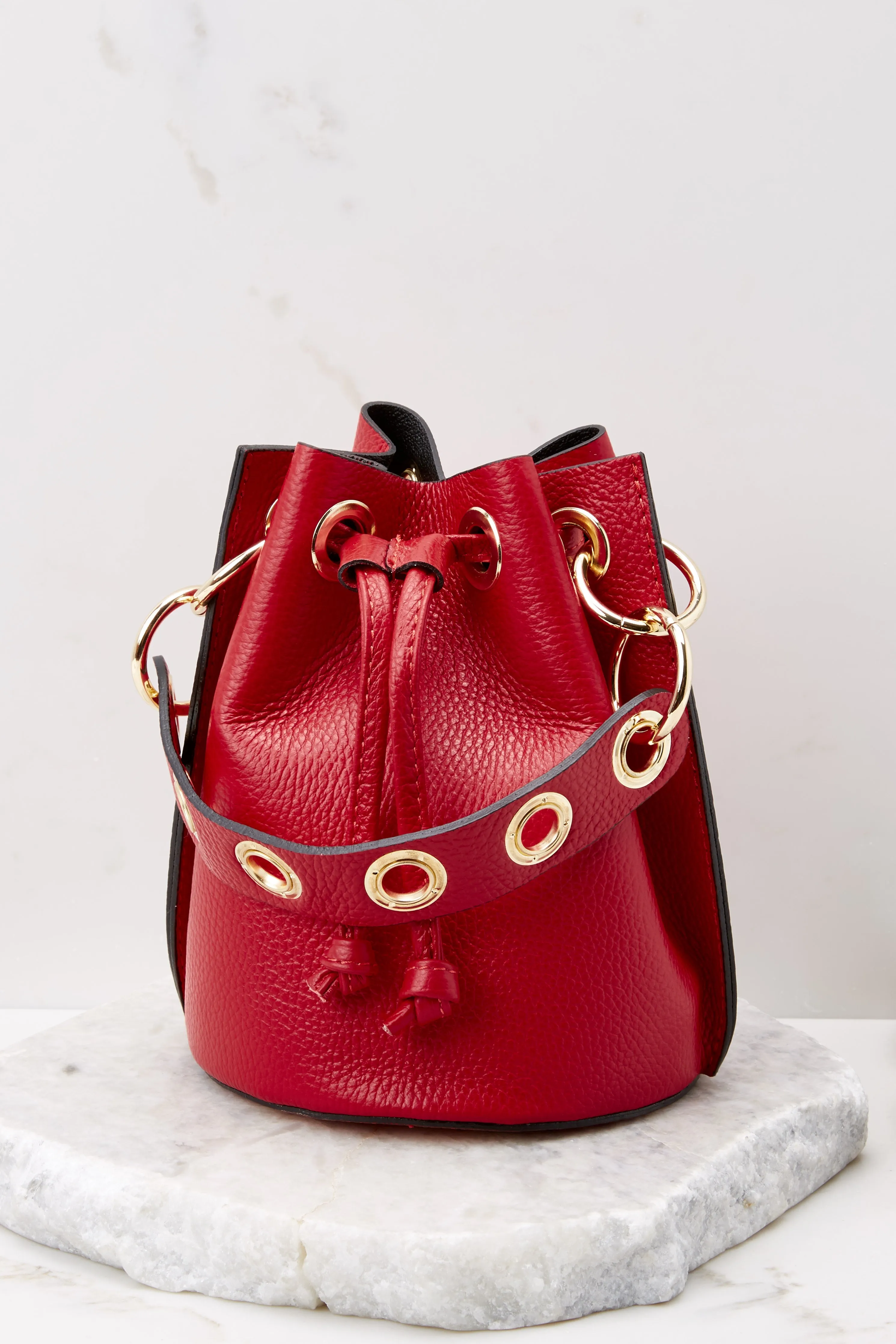 Drawn To You Red Leather Bag