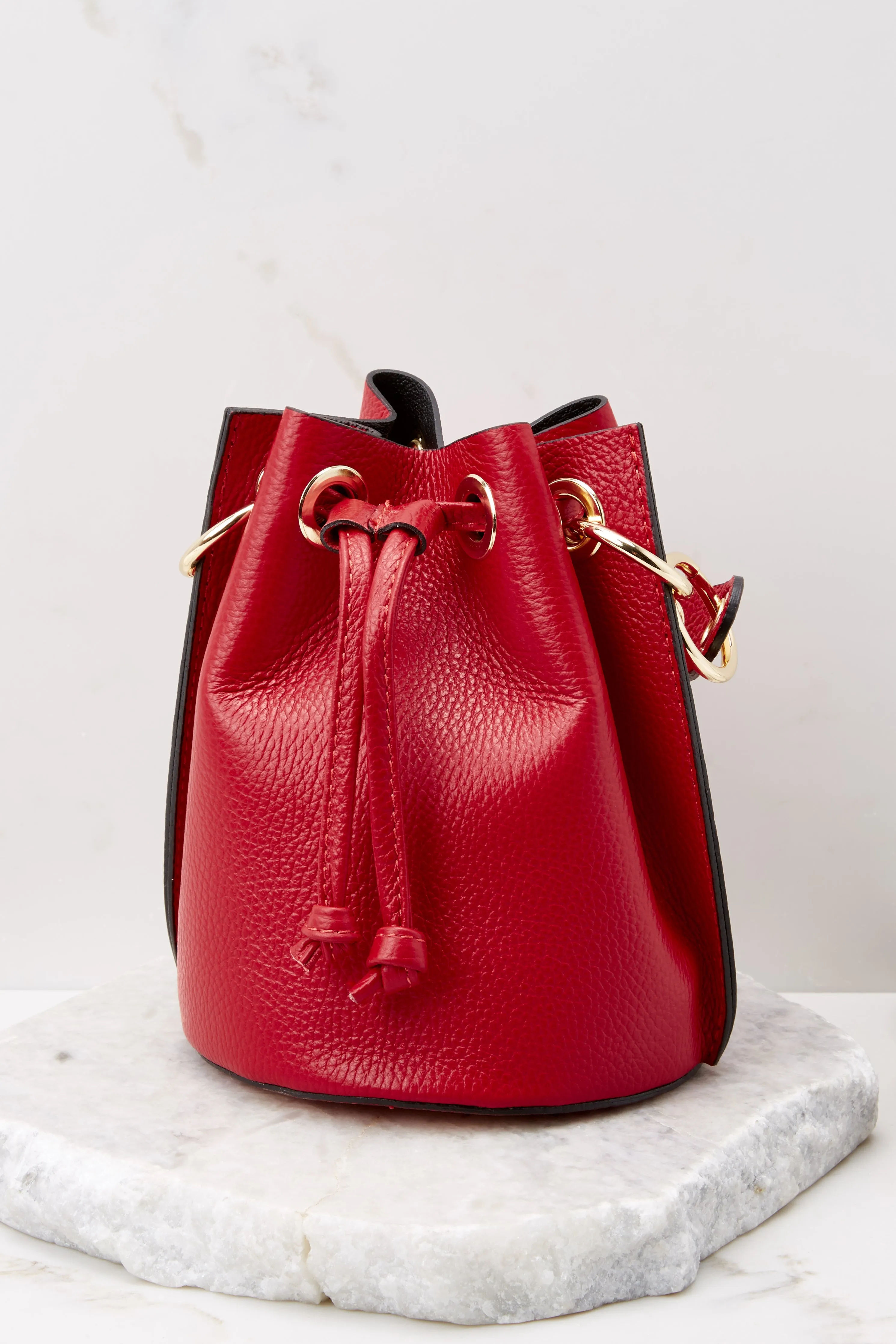 Drawn To You Red Leather Bag