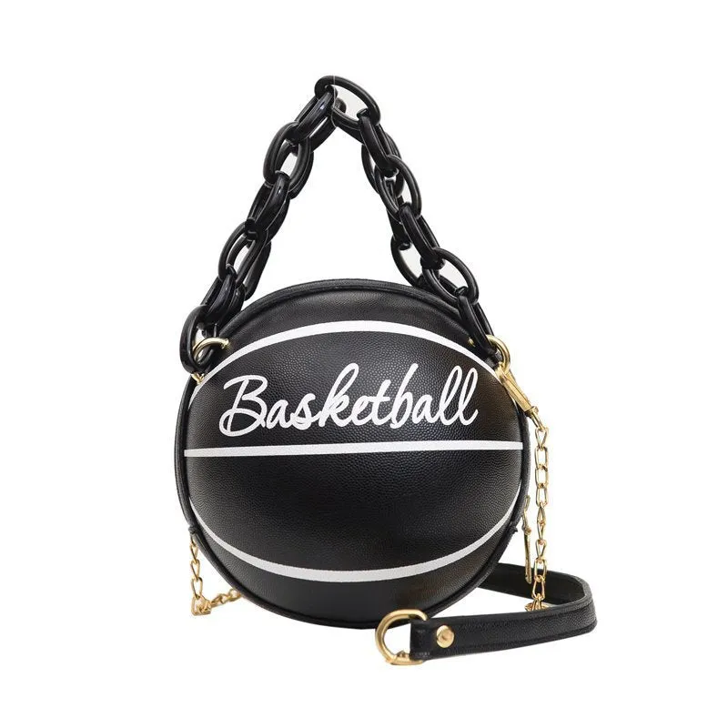 DUNNMALL Personalized Ball Bag  New Women's Bag Trendy Chain Basketball Bag All-Matching Ins Messenger Bag Small Bag