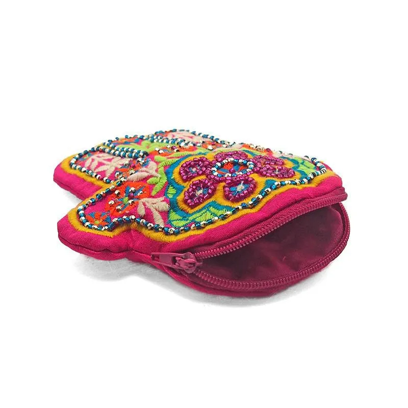 Embroidered Hamsa Coin Purse 1