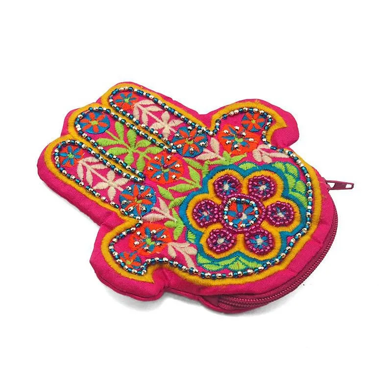 Embroidered Hamsa Coin Purse 1