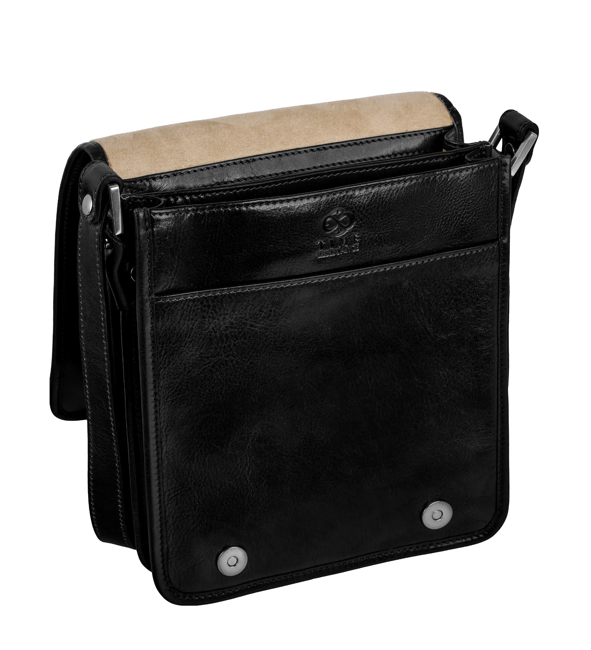 Full Grain Italian Small Leather Crossbody Messenger Bag - On The Road