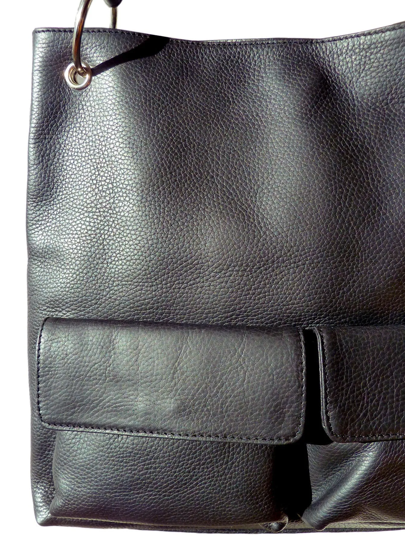 Gapock X Crossbody Bag Pebble Grain Leather Black