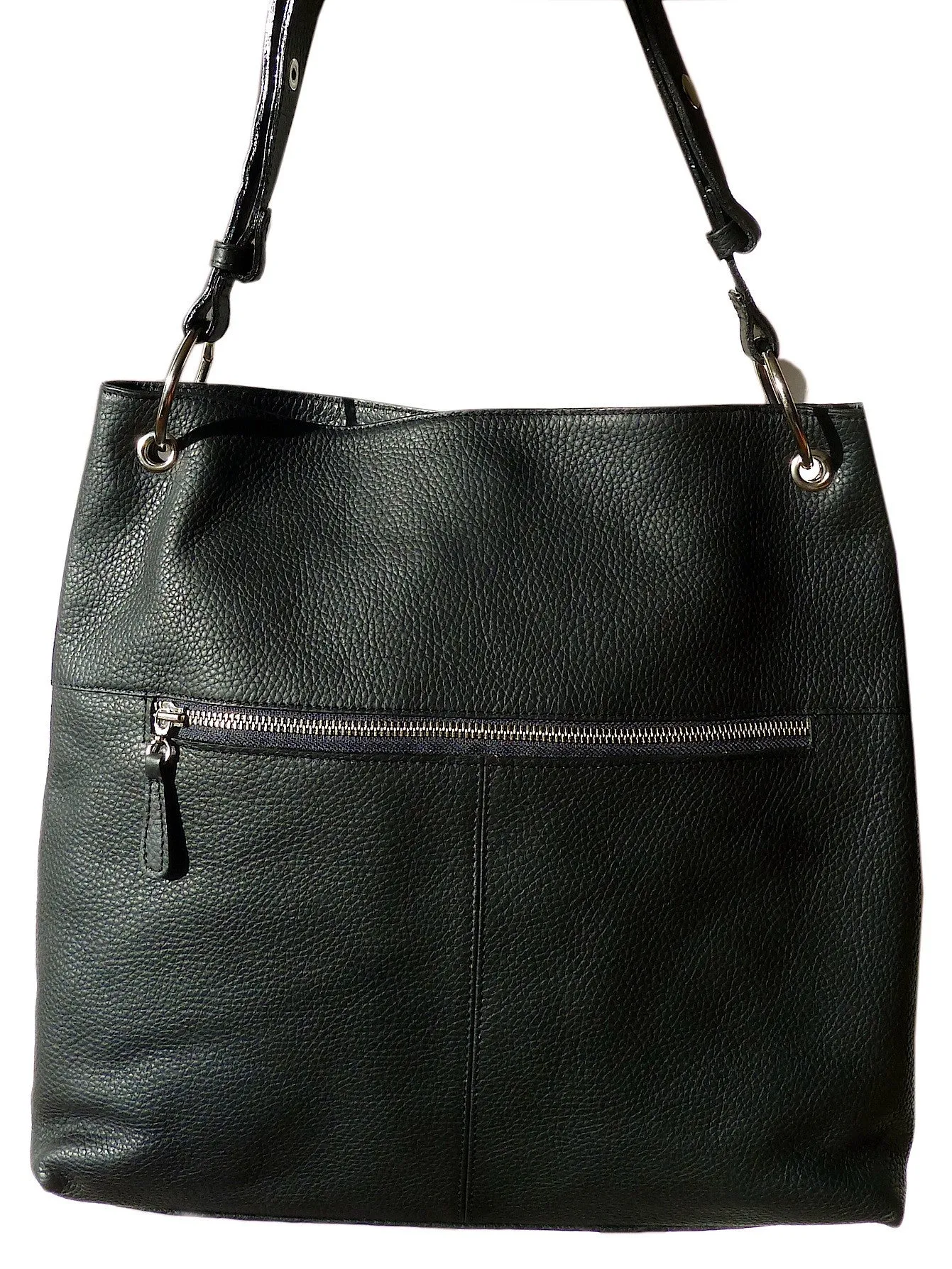 Gapock X Crossbody Bag Pebble Grain Leather Black