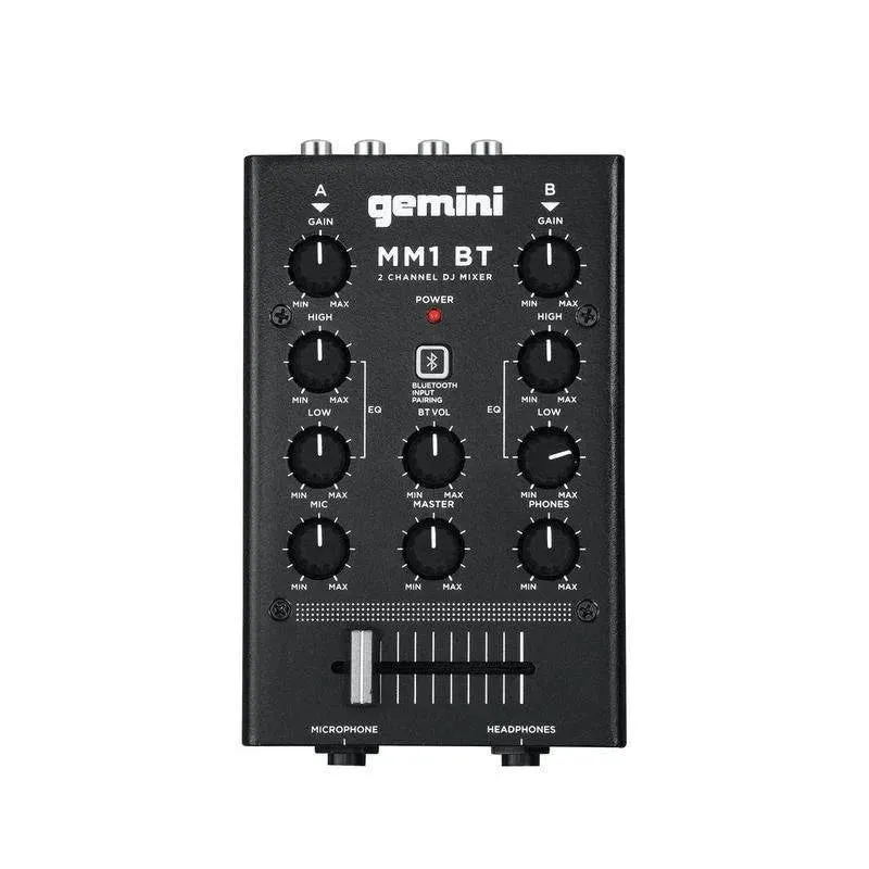 Gemini MM1BT 2-Channel Professional Analog DJ Mixer With Bluetooth Input- Dispatch within 3-4 Business Days