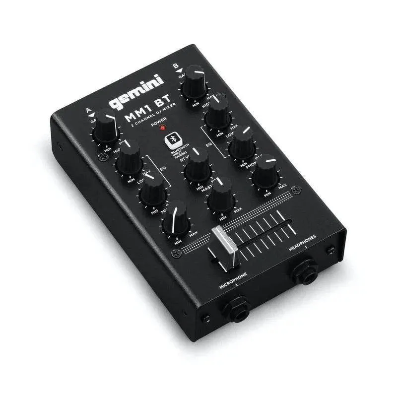 Gemini MM1BT 2-Channel Professional Analog DJ Mixer With Bluetooth Input- Dispatch within 3-4 Business Days