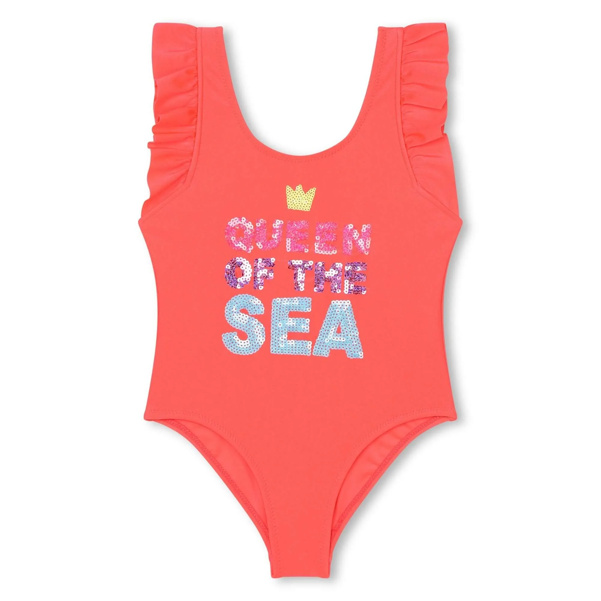 Girls Pink Shell Swimming Costume