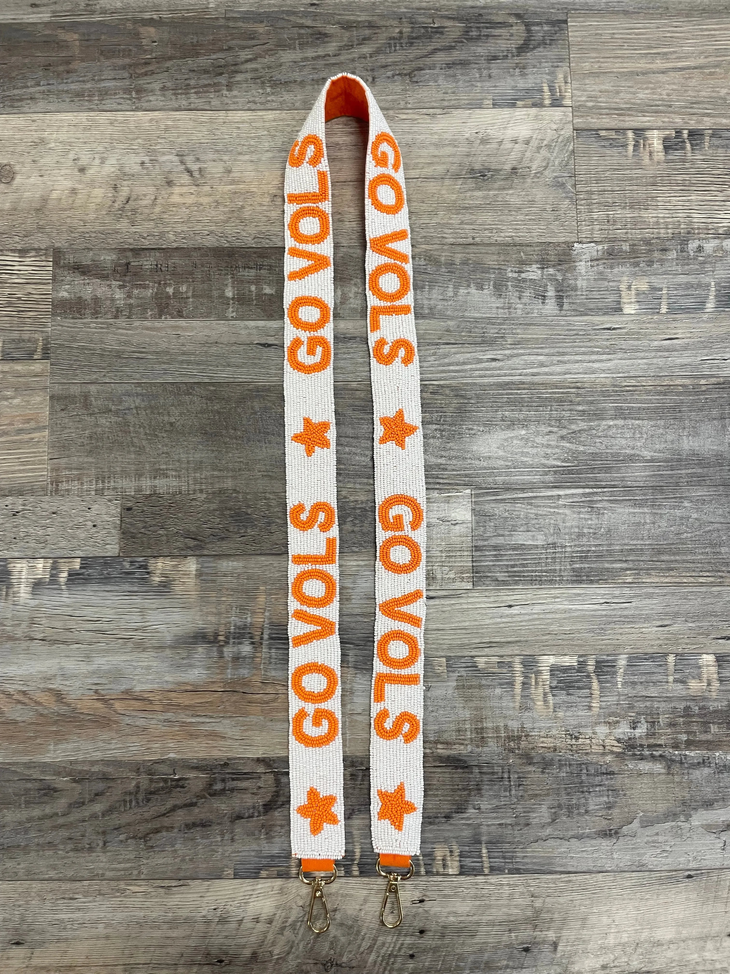 Go Vols Beaded Purse Strap - White