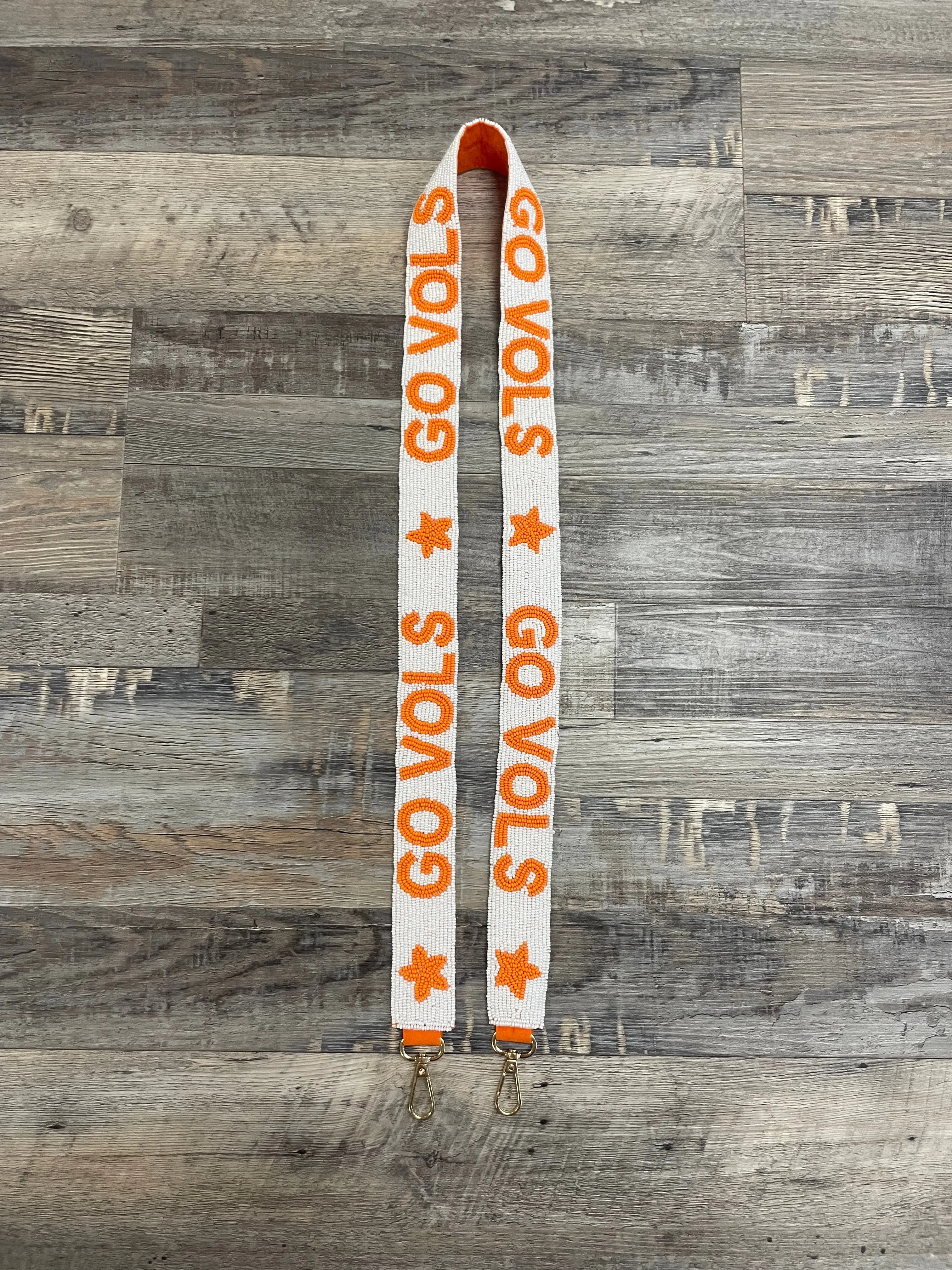 Go Vols Beaded Purse Strap - White