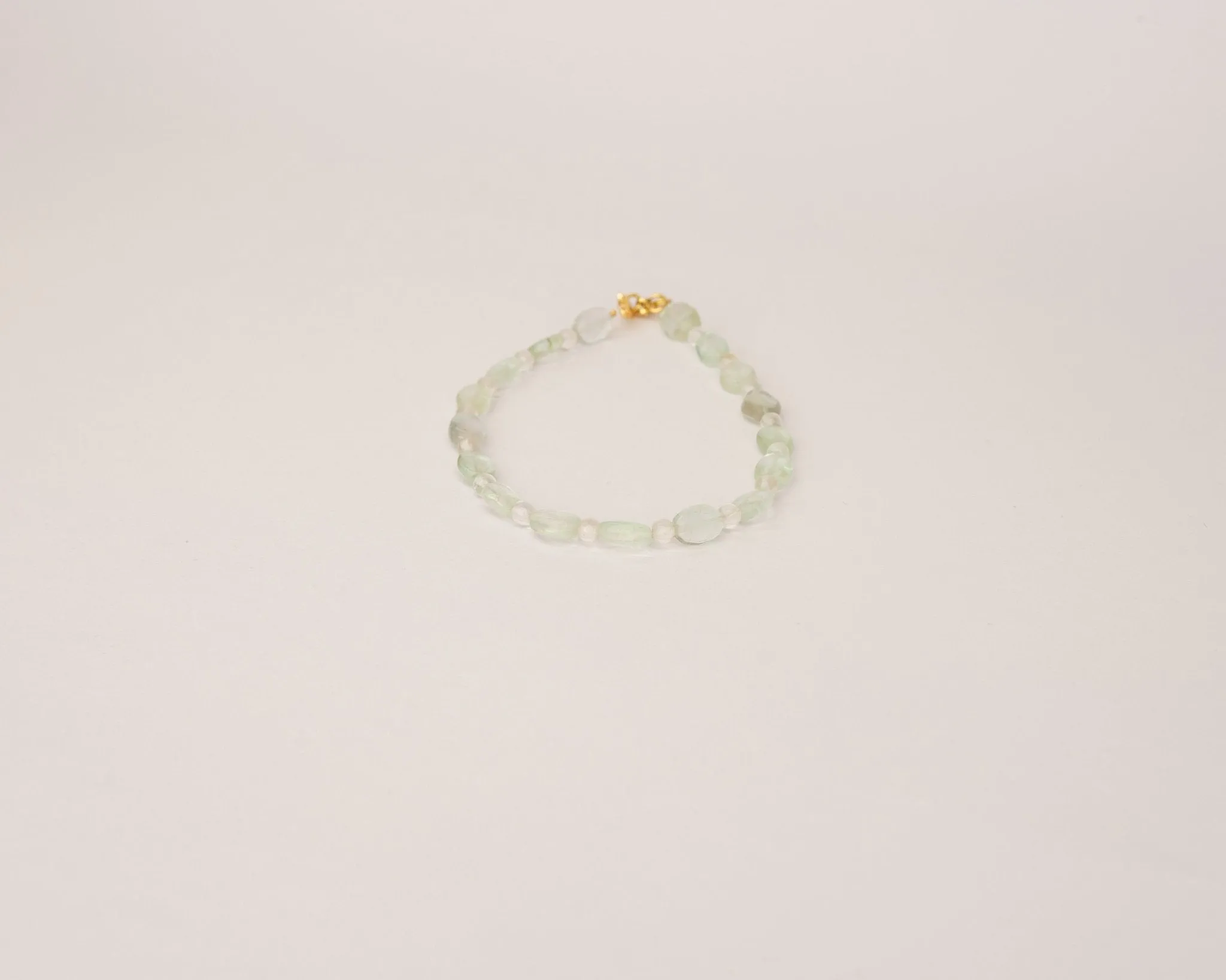 Green Fluorite & Clear Quartz Anklet