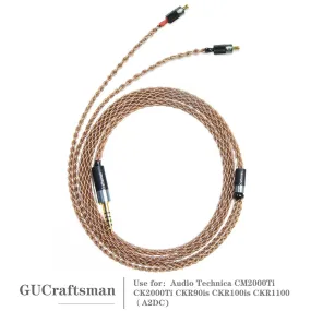 GUCraftsman 6N Single Crystal Copper Earphone Cables For Audio Technica CM2000Ti CK2000Ti CKR90is CKR100is CKR1100