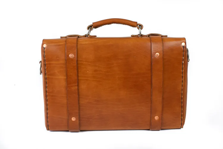 H B LEATHER BAG | CLASSIC BUCK BROWN LEATHER BAG