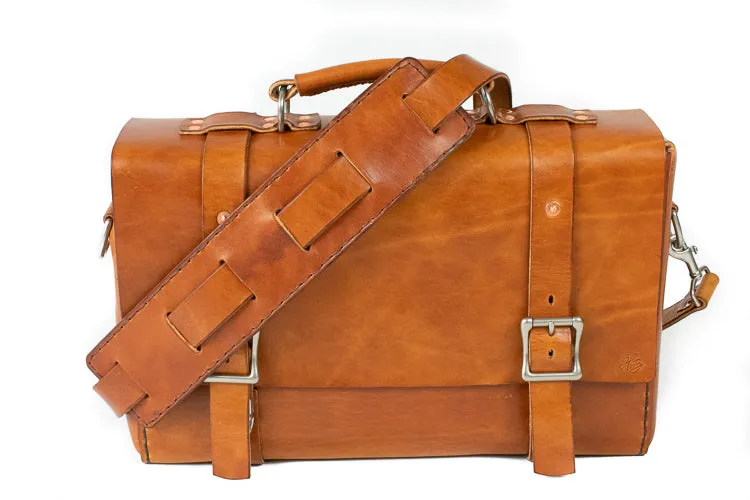 H B LEATHER BAG | CLASSIC BUCK BROWN LEATHER BAG