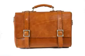 H B LEATHER BAG | CLASSIC BUCK BROWN LEATHER BAG