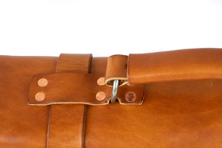 H B LEATHER BAG | CLASSIC BUCK BROWN LEATHER BAG