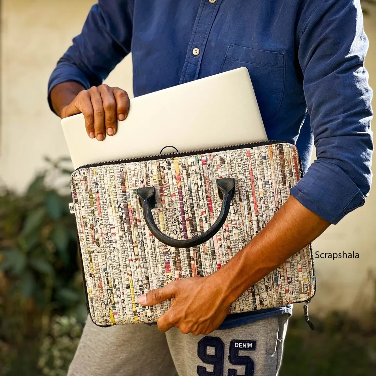 Handloom Textile Minimalist Laptop Bag