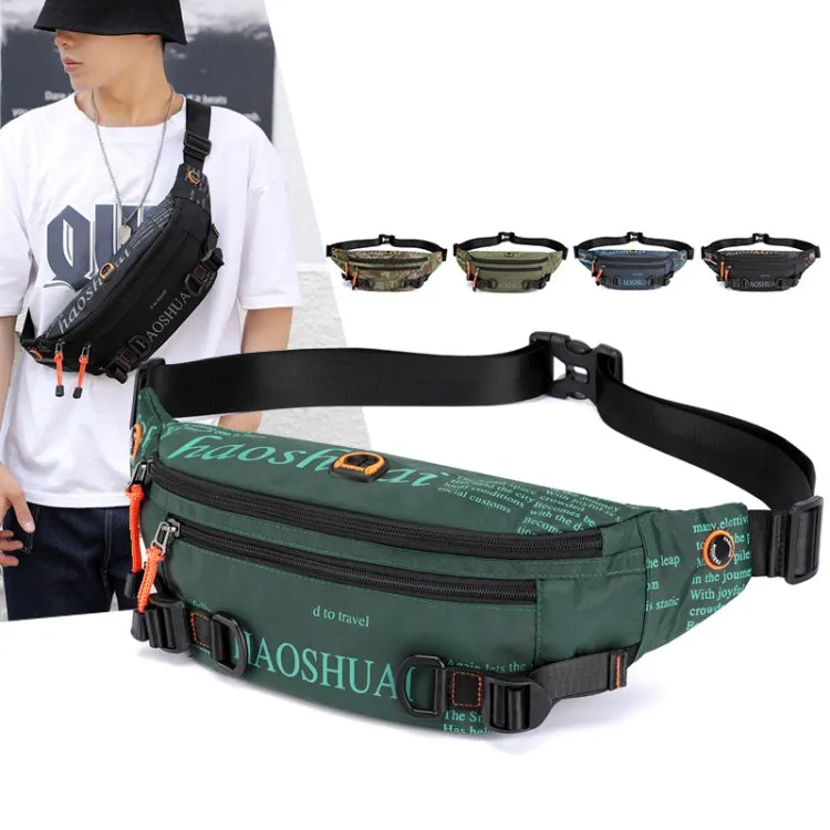 HAOSHUAI 5132 Outdoor Men Waist Bag Sports Running Chest Bag(Dark Green)