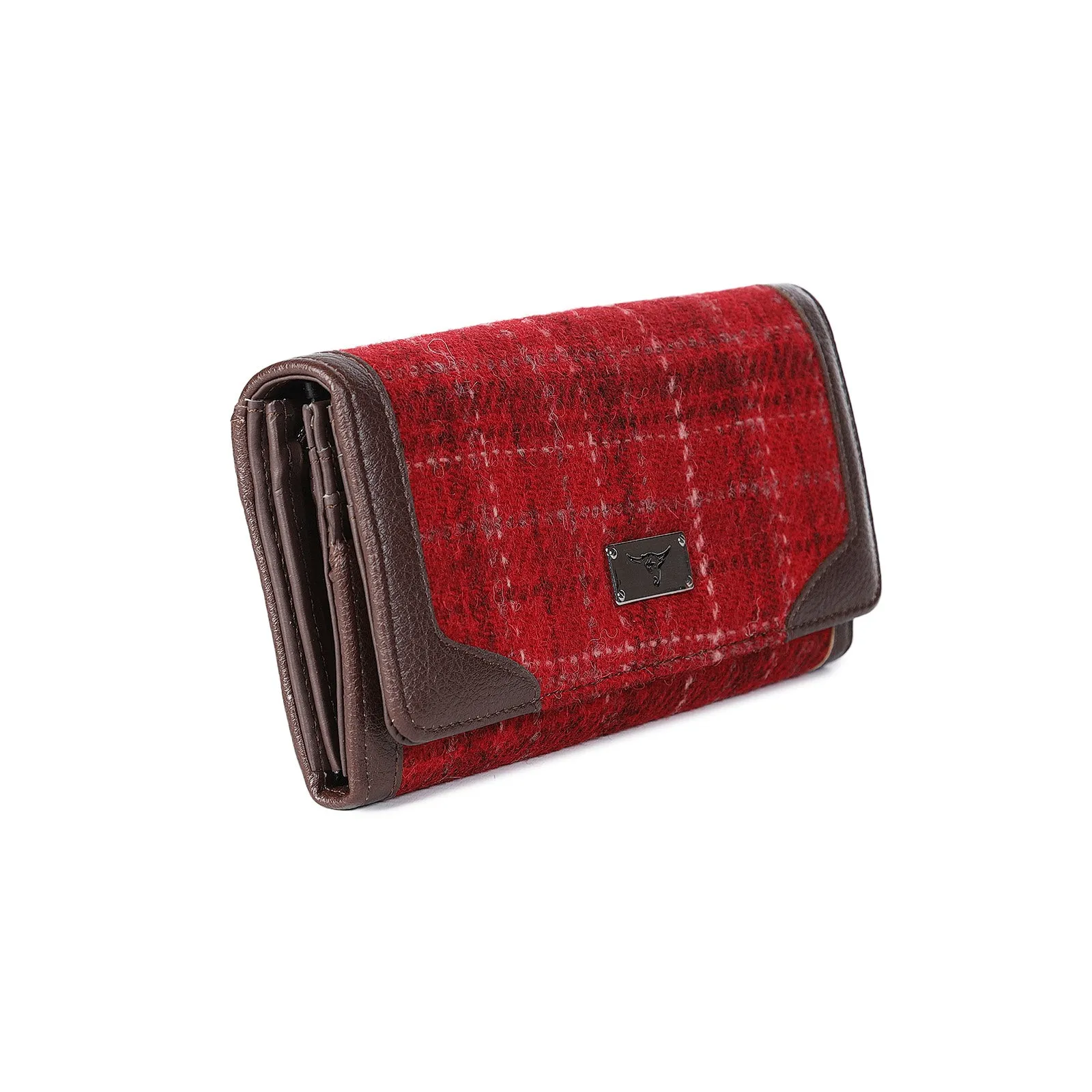 Harris Tweed Bute Long Purse Red Check