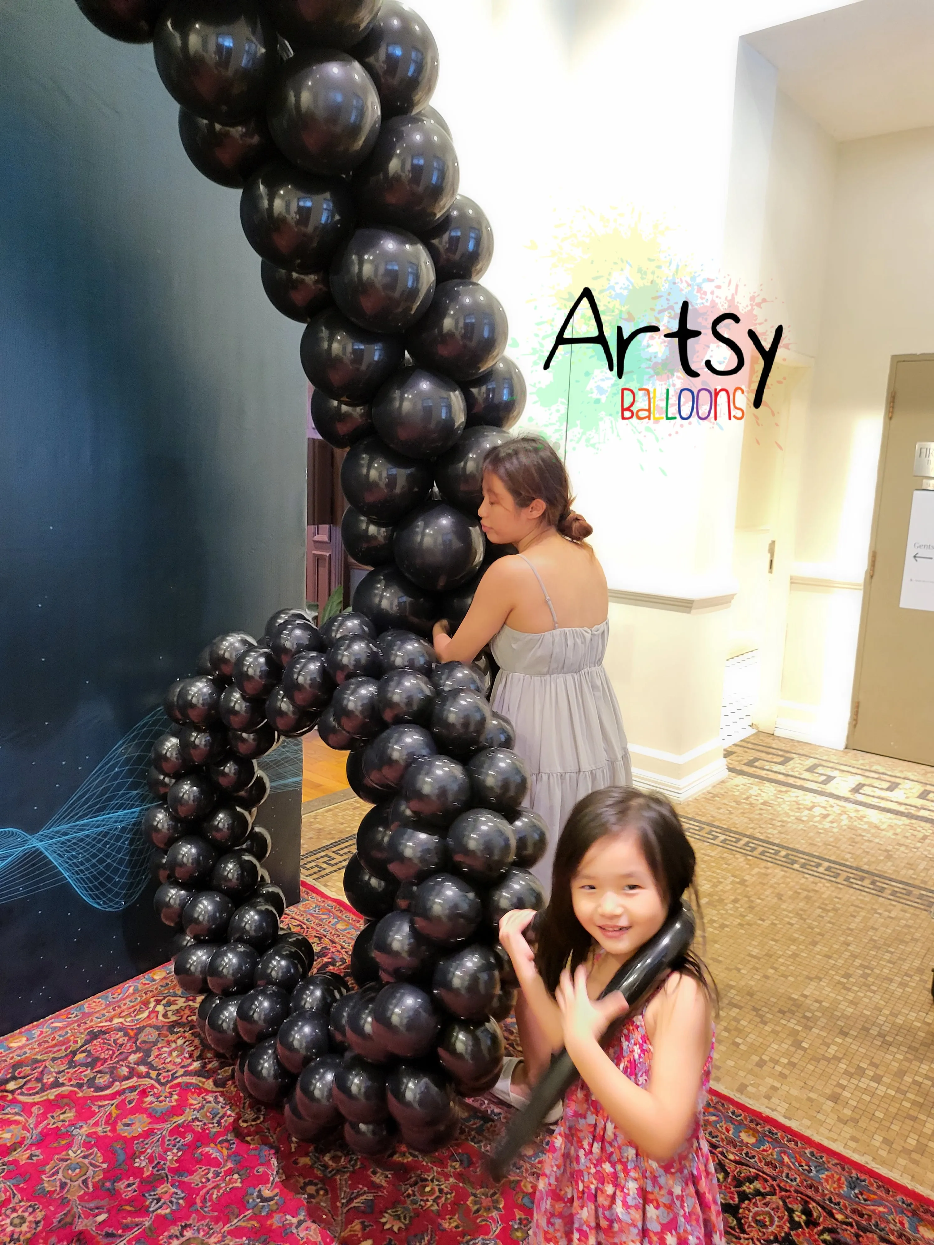 Headphone Balloon Arch & PVC Wrapped Wooden Frame Backdrop