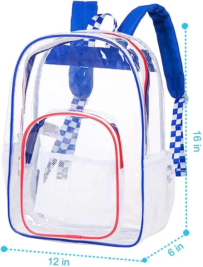 Heavy Duty Neon Pink See Through Clear Trendy Backpack