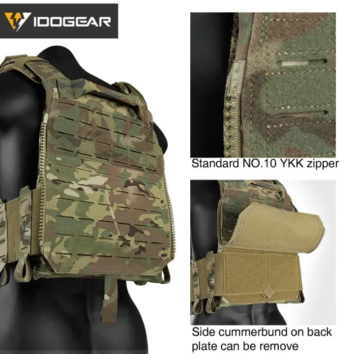 IDOGEAR LSR Tactical Plate Carrier Camouflage Vest & EVA Tactical Plates Set