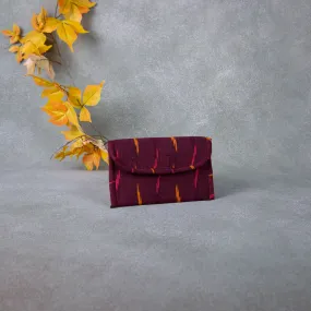 Ikat Clutch Maroon With Orange Prints