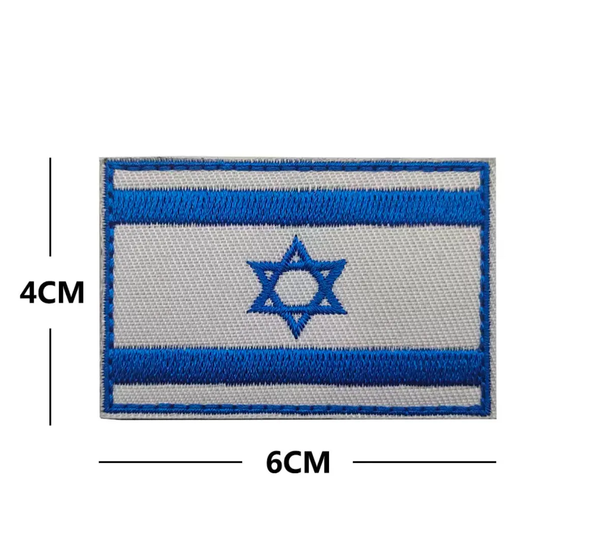 Israel Flag Tactical Military Armband Patch Embroidered Moral Jewish Star of David Sew On Israeli National Emblem Country's Flag Patches (White)