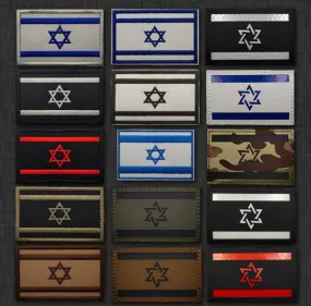 Israel Flag Tactical Military Armband Patch Embroidered Moral Jewish Star of David Sew On Israeli National Emblem Country's Flag Patches (White)