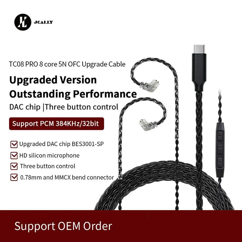 JCALLY TC08 Pro TYPE-C Earphone Upgrade Cable