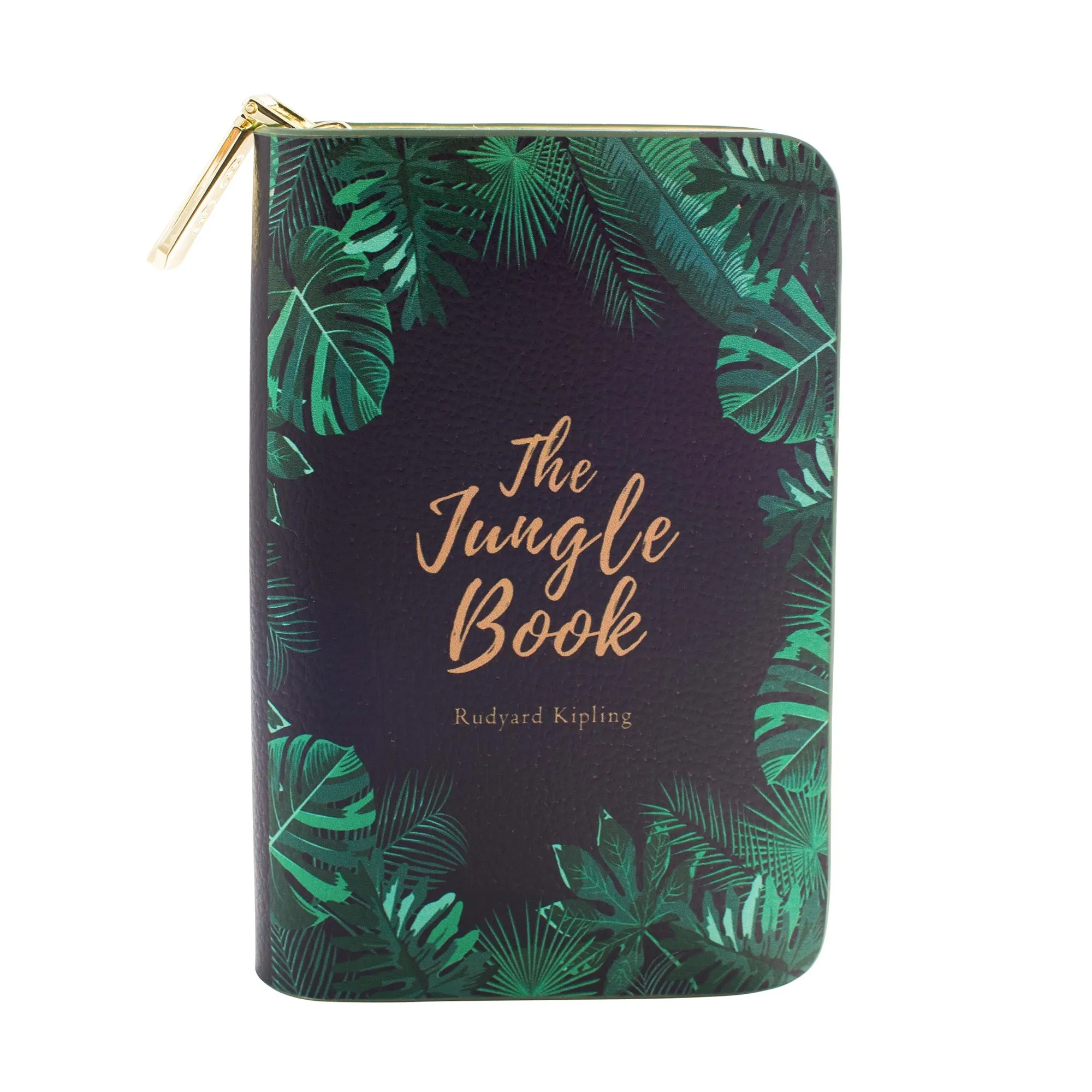 Jungle Leaves Book Zip Around Purse