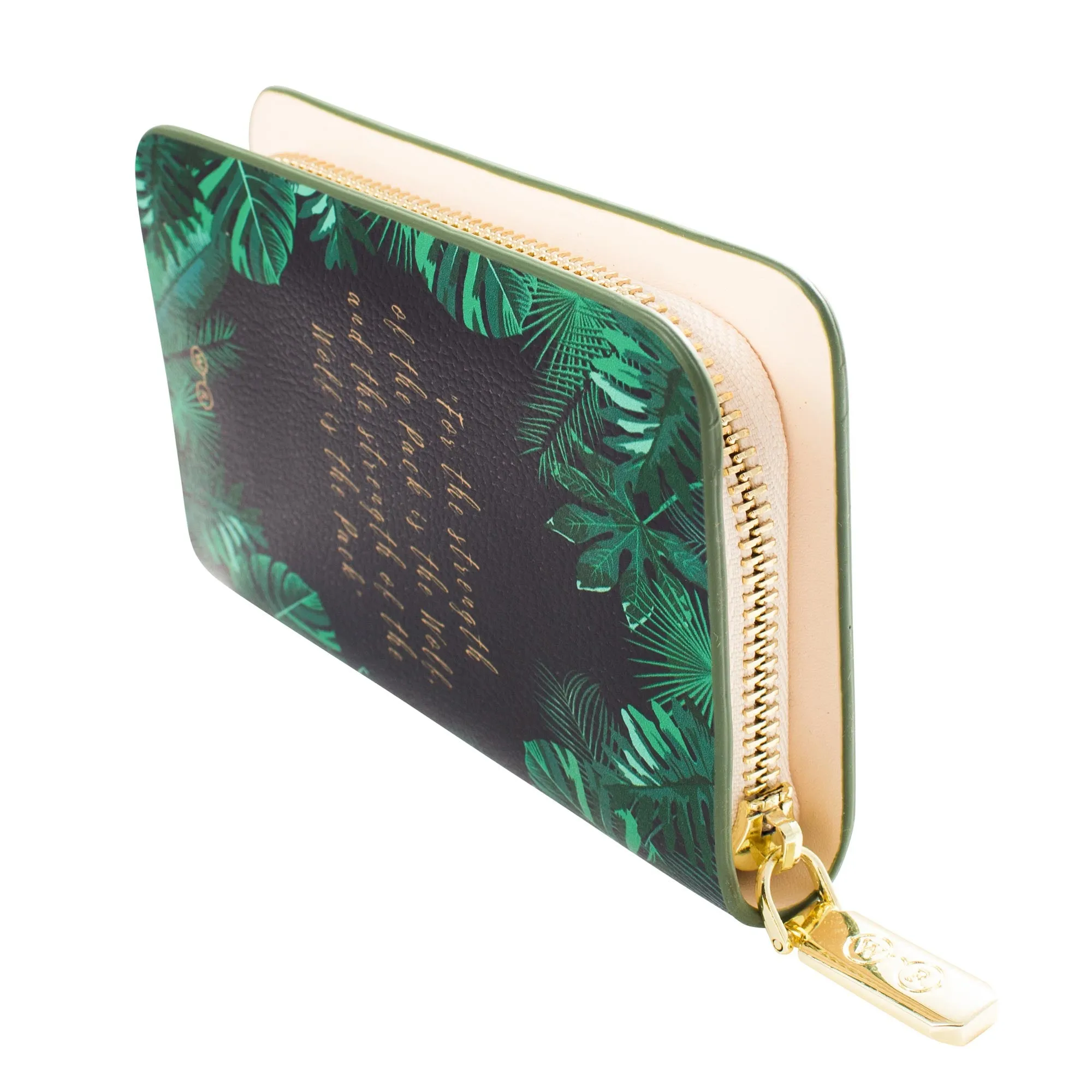 Jungle Leaves Book Zip Around Purse