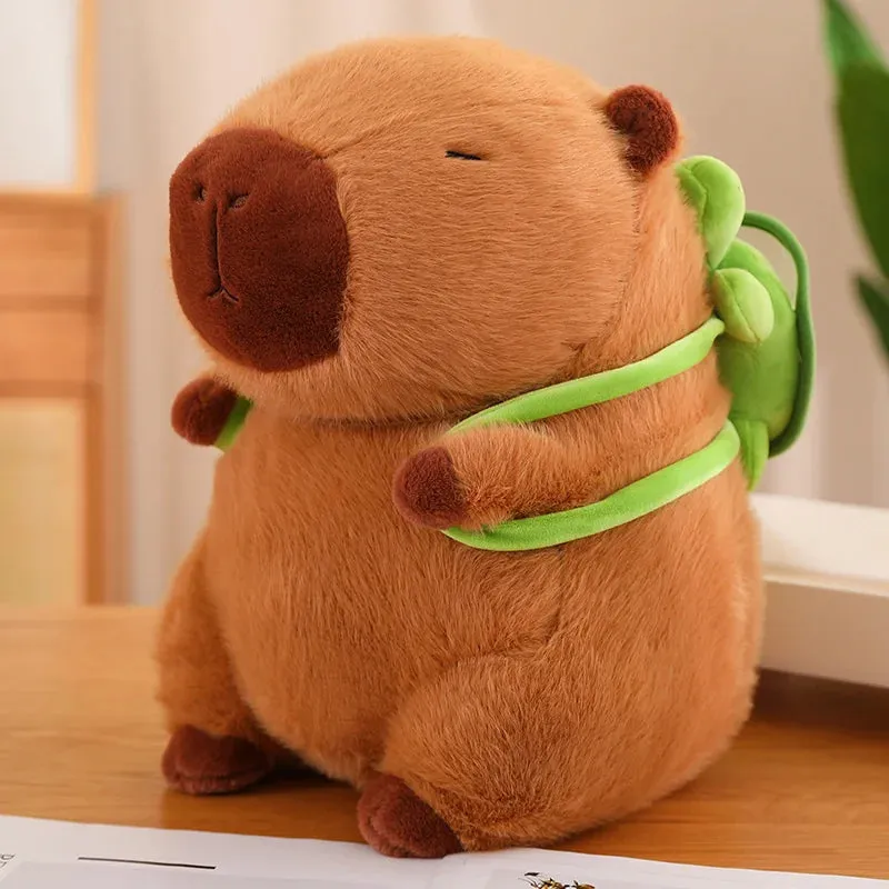 Kawaii Capybara Turtle Shell Backpack Soft Toy Plushie