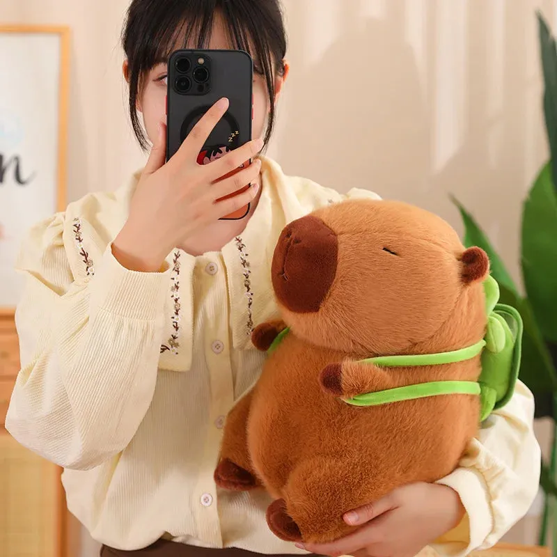 Kawaii Capybara Turtle Shell Backpack Soft Toy Plushie