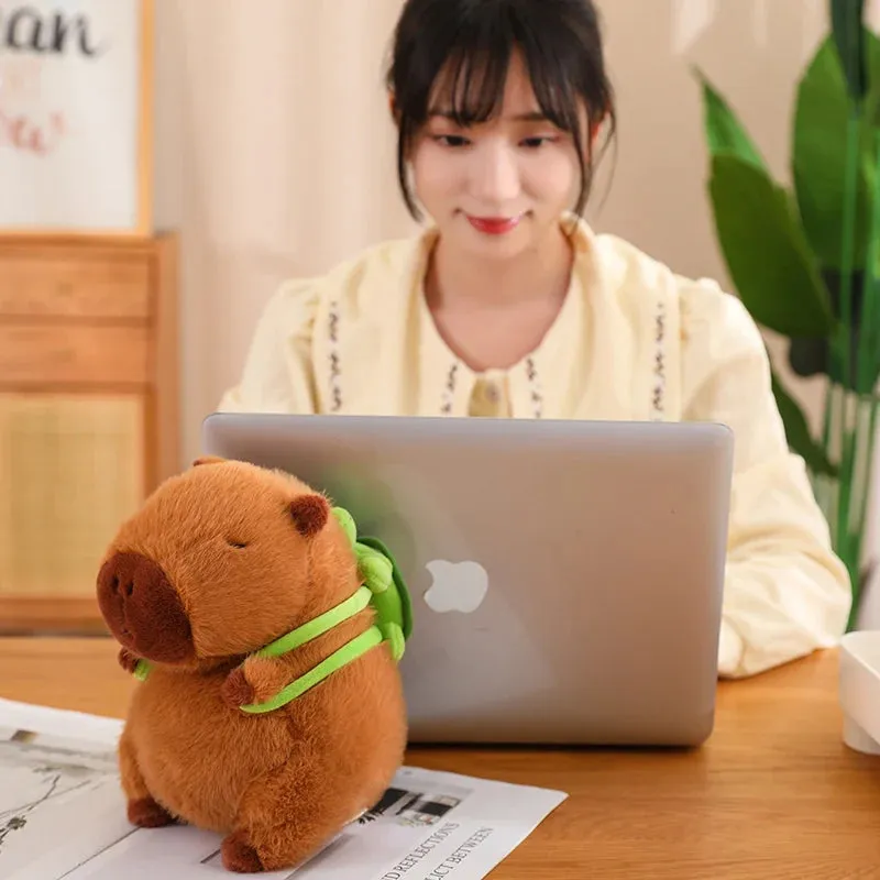 Kawaii Capybara Turtle Shell Backpack Soft Toy Plushie