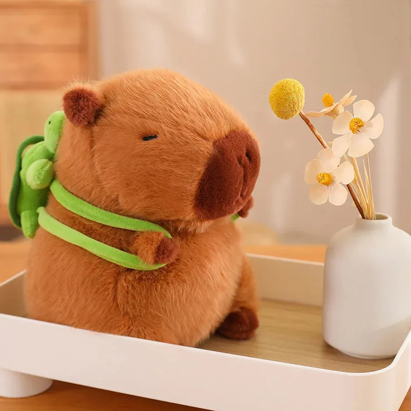 Kawaii Capybara Turtle Shell Backpack Soft Toy Plushie