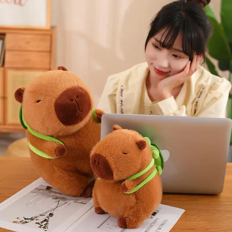 Kawaii Capybara Turtle Shell Backpack Soft Toy Plushie