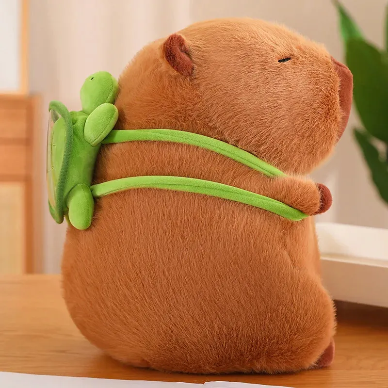 Kawaii Capybara Turtle Shell Backpack Soft Toy Plushie